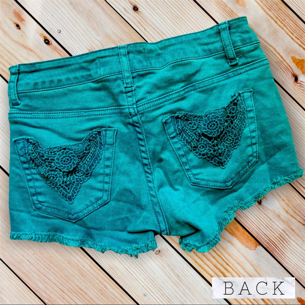 Cute Turquoise Cut Off Shorts